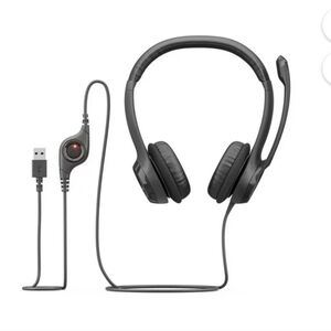 NWT Logitech H390 Wired USB Headset, headphones with mic, Black